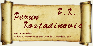 Perun Kostadinović vizit kartica